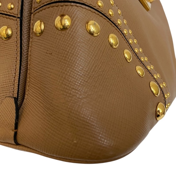 Prada Saffiano Cuir Studded Promenade Shoulder Bag – Authentic COA, Card & Strap - Picture 9 of 16